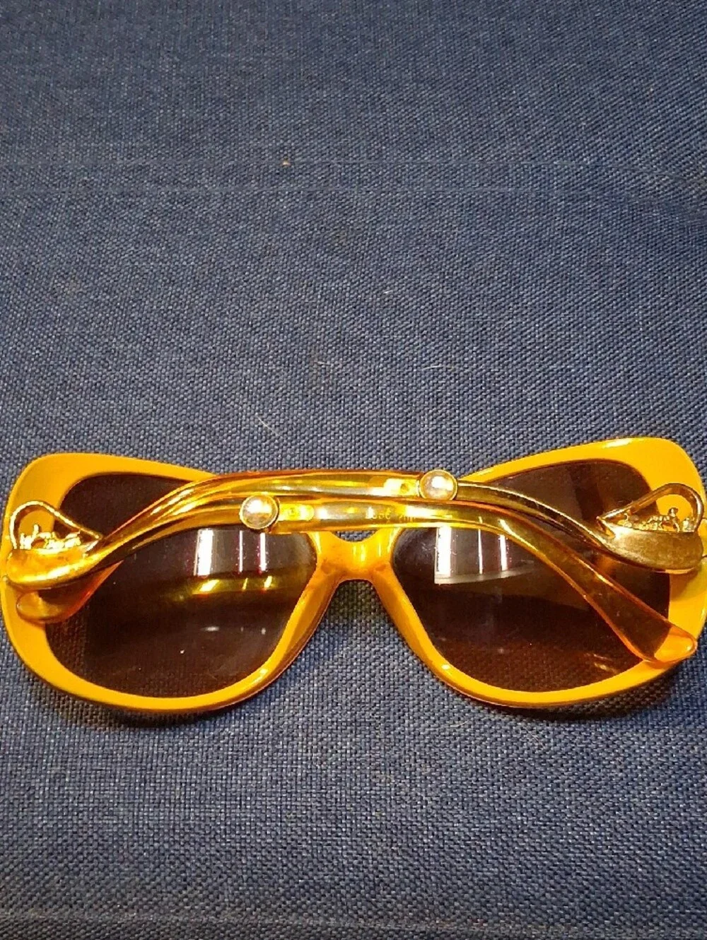 Vintage 1960's Coach Amber Round Women's Sunglasses with Gold Accents